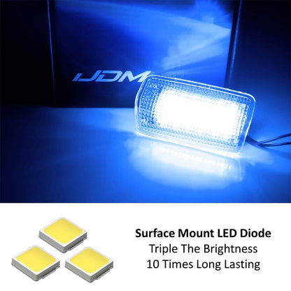 iJDMTOY LED Side Door Courtesy Light Assy for Lexus & Toyota, Ultra Blue LED, Clear Lens, Interior Footwell Accent Light
