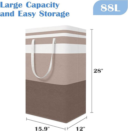 BlissTotes 3-Pack Laundry Basket, Freestanding＆Waterproof Laundry Hamper