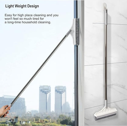 2 in 1 Cleaning Scrub Brush Grout Brush Scrapee 3 Poles 47.6'' Floor Scrub Brush