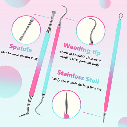 13 Pieces Weeding Silhouette Tools Kit, Craft Vinyl Weeding Tools Lettering Vinyl Tool Kit Stainless Steel Silhouette Accessories Craft Knife Ruler Scraper for Crafts DIY Paper Cameo