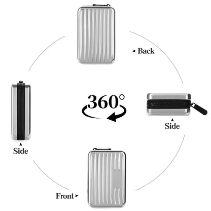 LOUEBICA Credit Cards Holder for Women RFID Blocking Aluminum Zipper Wallet Business Card Case Metal ID Case for Men