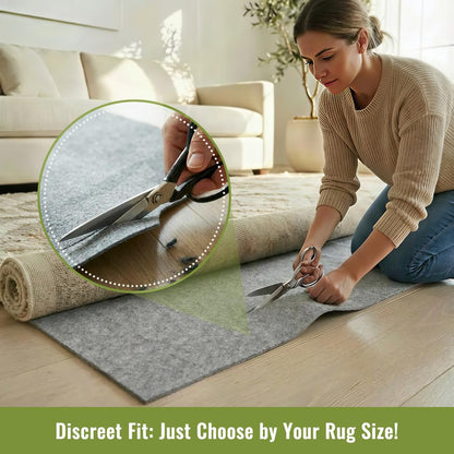 COMFYPAD Felt Rug Pad with Gripper Dots, 2x3 Ft Non-Slip Rug Underpad with PVC Backing, 1/6" Thick Cushioned Carpet Pad Gripper for Hardwood Floors, Vinyl & Tile, Under Rug Padding Floor Protection