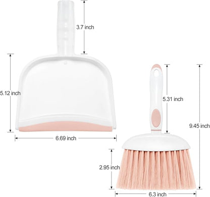 NACENA Small Dust Pan and Brush Set, Mini Broom and Dustpan Set Small Hand