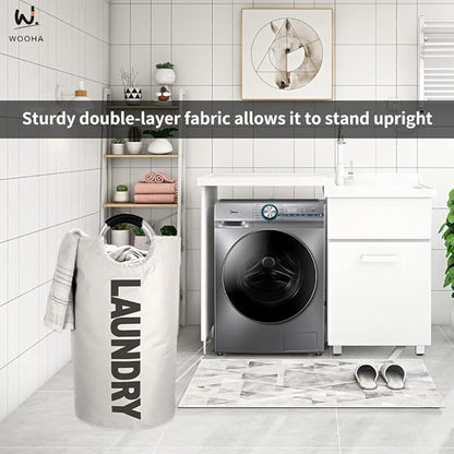 WOOHA 125L Large laundrybasket, Collapsible laundry hamper, Tall Clothes