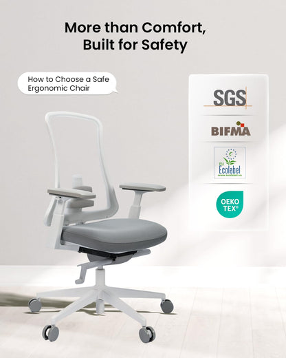 ProtoArc Ergonomic Office Chair - Flexer Pro Mesh Desk Chair with Lumbar Support for Women, Slide Seat & 4D Armrests, Tilt Lock | Stylish & Comfortable for Home Office, Computer Work - White