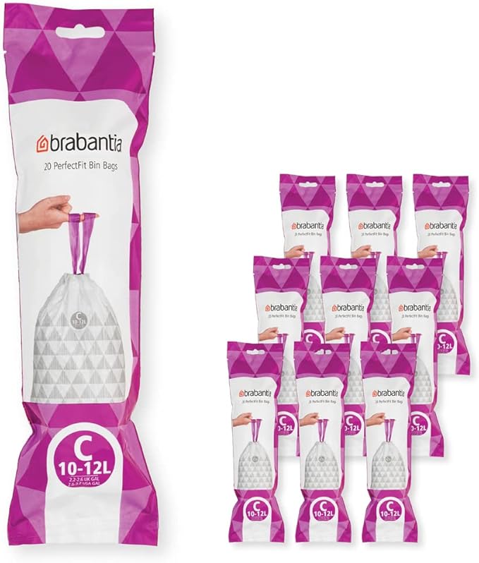 Brabantia PerfectFit Trash Bags Thick Plastic Trash Can Liners
