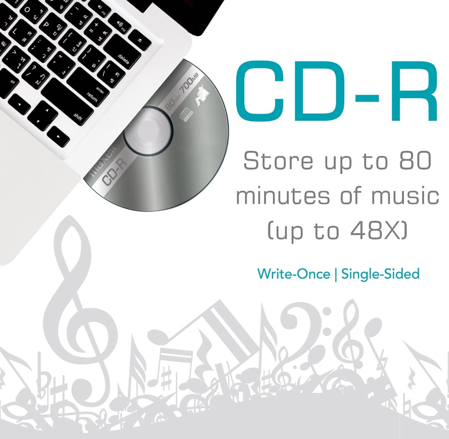 Maxell – MAX648210, CD Recordable Media - Noise-free Surface Playback CDs 700Mb Storage & Up to 48x - Blank CDs, CD Storage & Slim Jewel Case Holder – 10 Pack