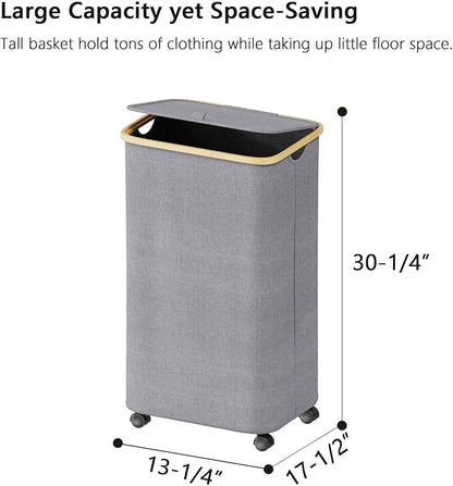SUOCO Laundry Hamper on Wheels 100L, Clothes Basket
