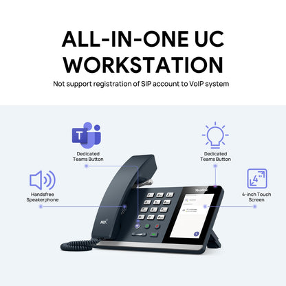 Yealink MP45 Microsoft Teams Certified USB Desk Phone | NOT SIP/VoIP Compatible | Plug & Play,Powered by Computer via USB-A/C | Dedicated Teams/Skype Device.
