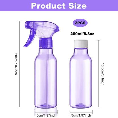 Cosywell Plastic Spray Bottles 8.8oz/260ml 3 Pack Empty Spray Bottle for Cleaning Mist/Stream Heavy Duty Water Spraying Bottle for Cooking Hair Care Essential Oils(Clear)
