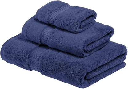 SUPERIOR Egyptian Cotton Pile 3 Piece Towel Set, Includes 1 Bath, 1 Hand