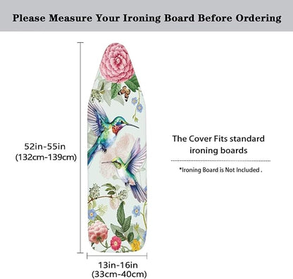 Floral Hummingbird Ironing Board Covers Standard Stylish Washable Ironing Board