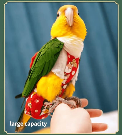 Bird Flight Suits Diapers, Parrot Flight Suits Diapers for Monk Parakeets, Cockatiels Flight Suits, Parrot Clothes, Bird Training Nappy Suit Liners Clothes (Medium,Navy)