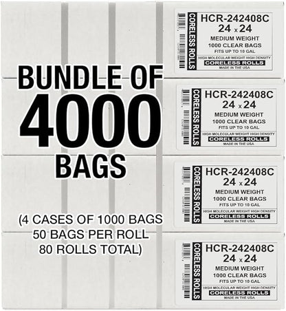 Aluf Plastics High Density Trash Bags, 10 Gallon, 8 Micron,