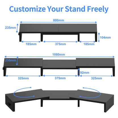 Pholiten Monitor Stand Riser Dual Monitor Stand Riser for 2 Monitors