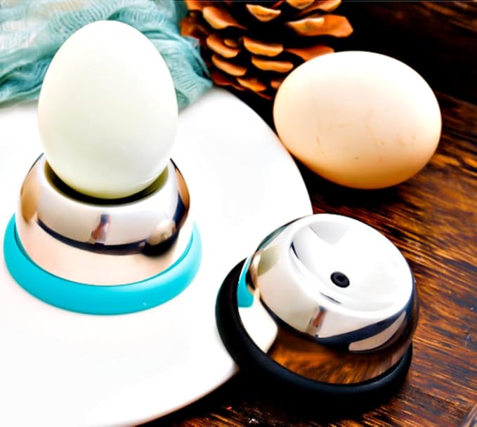 Egg Piercer for Raw Eggs, Stainless Steel Egg Poker for Boiling Eggs, Great Eggshell Peeler Tool to Get Good Hard Boiled Eggs, Egg Hole Puncher Pricker with Retractable Pin, Black