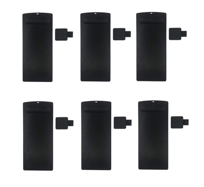 Vinseen Plastic Clipboard and Pen Loop Set, for Memo, Menu, Credit Card Receipt, Black, 4x9in, 6-Pack