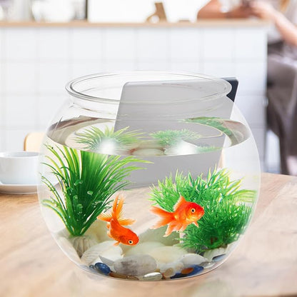 Totority Transparent Aquarium Tank 8.66 Inch Multi-Function Betta Fish Bowl Desktop Goldfish Tank Office Party Home Decor Durable Pet Material