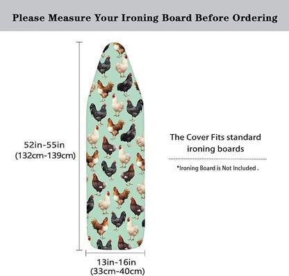 Rooster Ironing Board Cover Heat Reflective Stain Resistant Ironing Board Covers