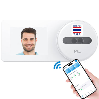 NGTeco Time Clock Cloud-Based, TC5 Face Recognition Time Clocks for Employees Small Business, 2.4G WiFi Remote Control Clock in and Out Machine with Software & iOS/Android App, No Monthly Fee