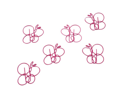 Butterfly Shaped Paper Clips (100 Count) – Pink Decorative Paper Clips for Office, School & Gifts – Round Tin Included – Butler in the Home