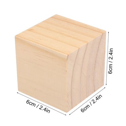 16 Packs Wooden Blocks for Crafts, 2.36 Inch Pine Wood Cubes, 6 x 6 x 6 cm Wooden Cubes for Paint, Stamp, Decorate, DIY Projects and Personalized Gifts,by GNIEMCKIN.
