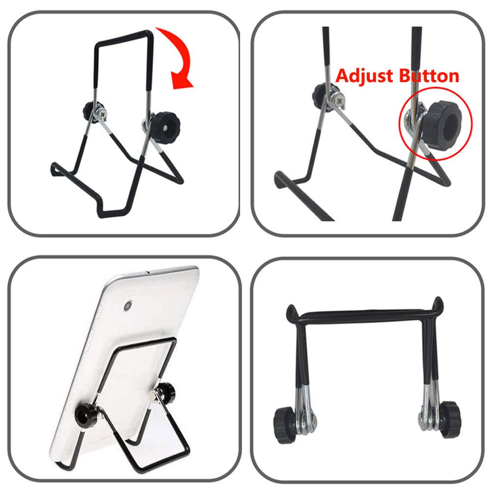 VOVIGGOL Adjustable Tablet Stand Holder, Non-Slip Foldable Holder Cradle Fit for 9-12.9" Tablets, iPad, Samsung and Kindle Fire, Display Stands Picture Frame Stand for Photos (Large Black)