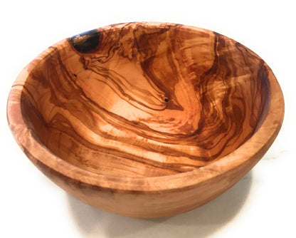 ORCHARD HARDWOODS 7" Artisan Olive Wood Serving Bowl/Mini Bowl Farmhouse Décor Serveware for Fruit, Snacks, Salad, Dips, Keys, Potpourri. In Sm 6", Med 7", Lg 8", XL 11", XXL 12". (Medium 7 inch)