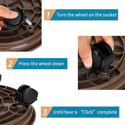 2Pcs Plant Caddy,Planter Pot Mover, Plant Pot Pallet Dolly Caster with Universal Wheels, Round Movable Planter Dolly Trolley Tray Pallet Outdoor Indoor Tree Flower Stand Planter (15.5 inch+2pcs+brown)