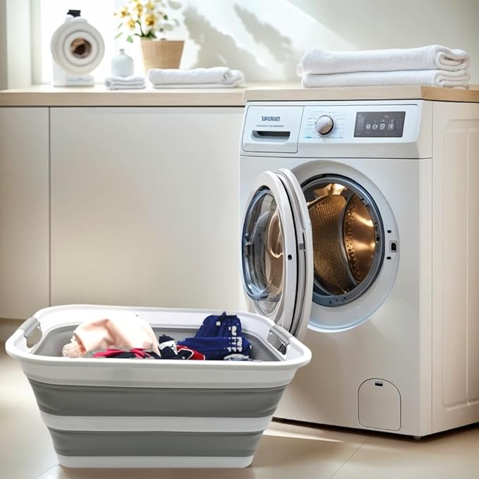 SAMMART 42L Set of 2 Collapsible Plastic Laundry Basket
