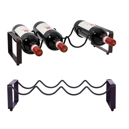 REDANT 2-Tier Stackable Wine Rack for Countertop - Metal Wine Bottle Holder, Small Wine Storage Organizer for Inside Cabinet, Kitchen, Bar, or Dining Room, Holds 8 Bottles, Bronze