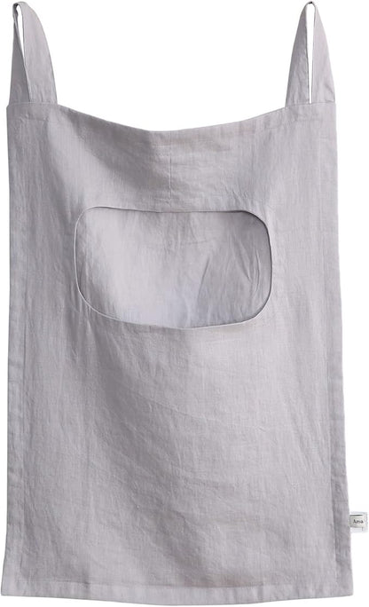 Amazhiyu 100% Linen Door Hanging Laundry Hamper Bag, 19x27 Inches