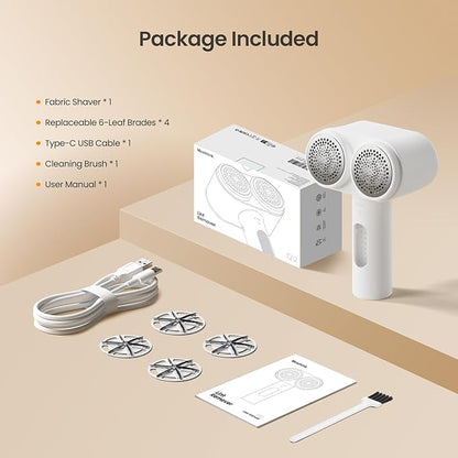 Mosthink Fabric Shaver, 2-in-1 Electric Lint Remover & Build-in Lint Brush