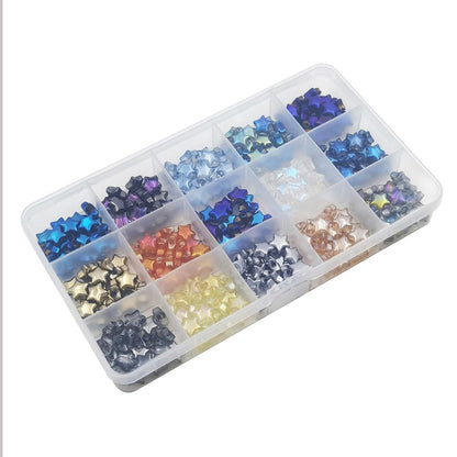 INSPIRELLE 10mm Star Beads 300pcs Electroplated Crystal Glass Spacer Beads for Jewelry Bracelet Necklace Making