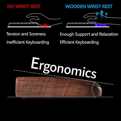ZQL Wooden Wrist Rest, Walnut Wood Keyboard Wrist Rest, Ergonomic Palm Rest, Anti-Slip, Keyboard Accessory for Computer, Laptop, Home & Office (Black Walnut, 17.2" L x 3.15" W x 0.78" H)