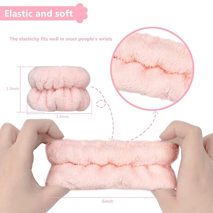 2pcs Wrist Bands for Washing Face, Microfiber Face Washing Wristbands, Arm