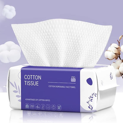 Disposable Face Towel 100 Count, Face Towels, Soft Cotton Dry Wipes Facial