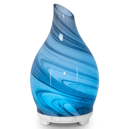 Essential Oil Diffuser 120ML Glass Ultrasonic Aromatherapy Oil Diffuser-Aroma Humidifier Glass Diffuser,7 Color Changing Light Waterless Auto-Off-Ultra-Quiet for Sleeping Yoga Home Office and Spa