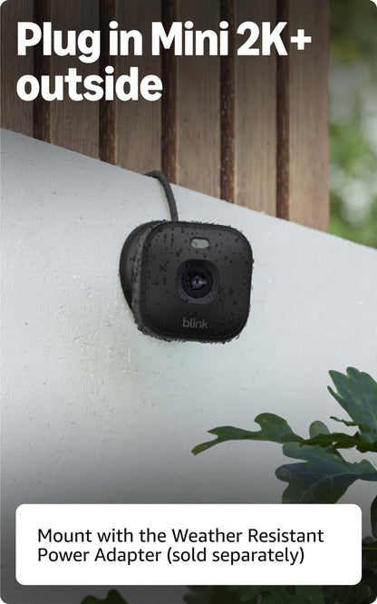Blink Mini 2K+ (newest model) – Plug-in Home & Pet Indoor Security Camera with 2K video resolution, night vision, enhanced audio, motion detection – 2 cameras (Black)