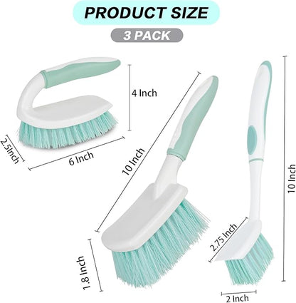 3 Pack Bathroom Scrub Brush Set, Heavy-Duty Scrub Brushes