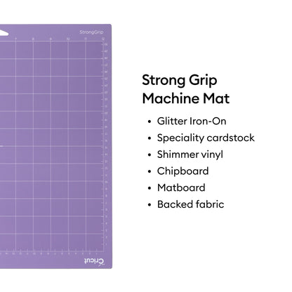 Cricut StrongGrip Cricut Cutting Mat 12in x 12in, Craft Mat for Cricut Maker & Explore, Use with Heavyweight Materials - Specialty Cardstock, Matboard & More, Reusable, Clear Protective Film (3 Count)