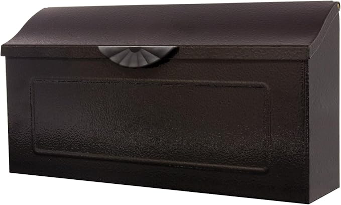 Architectural Mailboxes Amboy Steel Wall Mount Mailbox, Black, Medium | Galvanized steel build for outside with weather-resistant outdoor construction and a rust-resistant powder-coat finish.