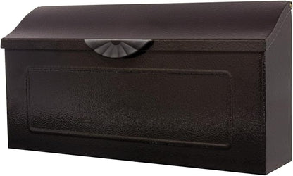 Architectural Mailboxes Amboy Steel Wall Mount Mailbox, Black, Medium | Galvanized steel build for outside with weather-resistant outdoor construction and a rust-resistant powder-coat finish.