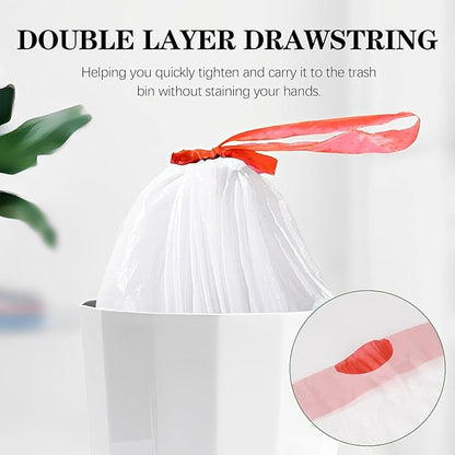 8 Gallon Plastic Trash Bags 330 Count White Drawstring Thick Garbage Bags