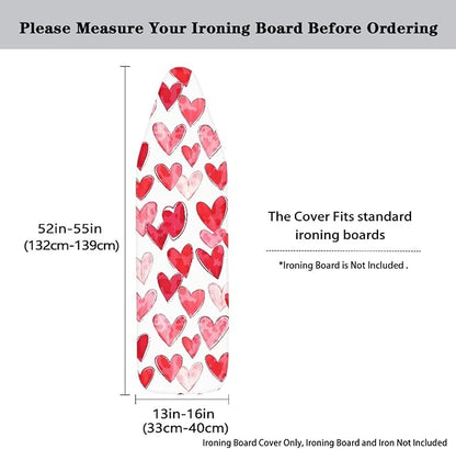 Heart Cartoon Ironing Board Cover Romantic Standard Size 15″x54″ Ironing Board