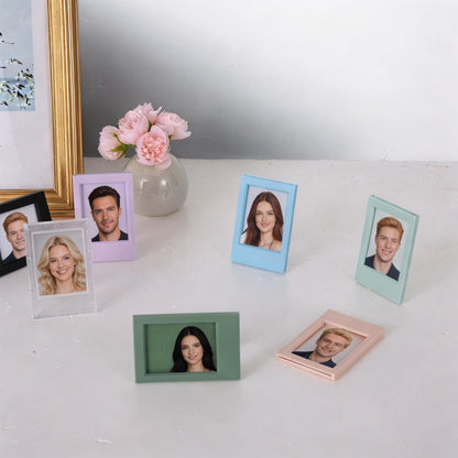 Wopgrty 18 Pack 2x3 Mini Photo Frames Set, 9 Colors Mini Picture Frames with Stand, 3 Inch Polaroid Picture Frame for Living room, Bedroom, Study and Children's Room