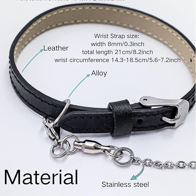Bird Foot Chain Flying Stainless Steel Training Rope with Leather Wrist Strap Outdoor Parrot Ankle Foot Ring Accessories Bird Harness Leash Prevent Escaping (Model 4 Set)