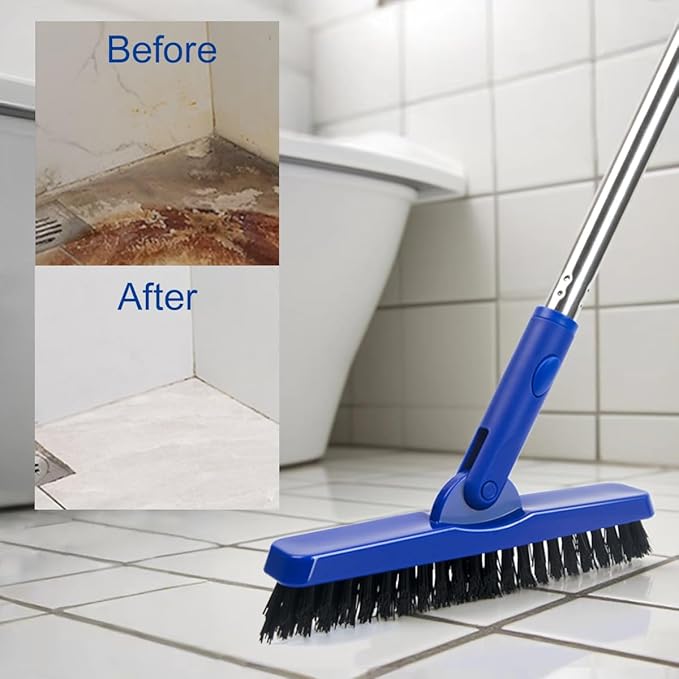 CELOX Grout Brush with Long Handle V-Shape Grout Line Scrubber with Stiff
