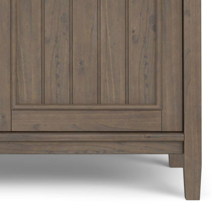 SIMPLIHOME Lev SOLID WOOD 39 Inch Wide Contemporary Medium Storage Cabinet in Smoky Brown, For the Living Room, Entryway and Family Room