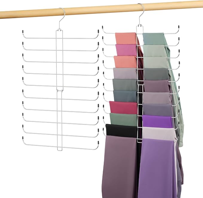 Leggings Hangers for Closet, Metal Yoga Pant Legging Organizer Holds 20 Leggings